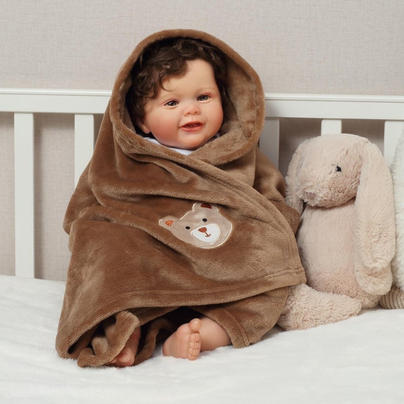CREVENT Baby Blanket Cute Cozy Fluffy Warm for Girls Boys Toddlers Baby Cot Stroller Shower Newborn Gift 75x100cm Bear - Image 5