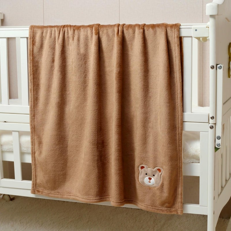 CREVENT Baby Blanket Cute Cozy Fluffy Warm for Girls Boys Toddlers Baby Cot Stroller Shower Newborn Gift 75x100cm Bear - Image 2