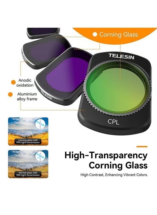 KORAX Magnetic Lens Fitler Kit for DJI Pocket 3 Accessories, 4-Pack CPL ND16 ND64 ND256 Neutral Density Polarizing HD Ultra Thin Corning Glass Lens Protector Bundle Kit for Osmo Pocket 3 Combo - Image 5