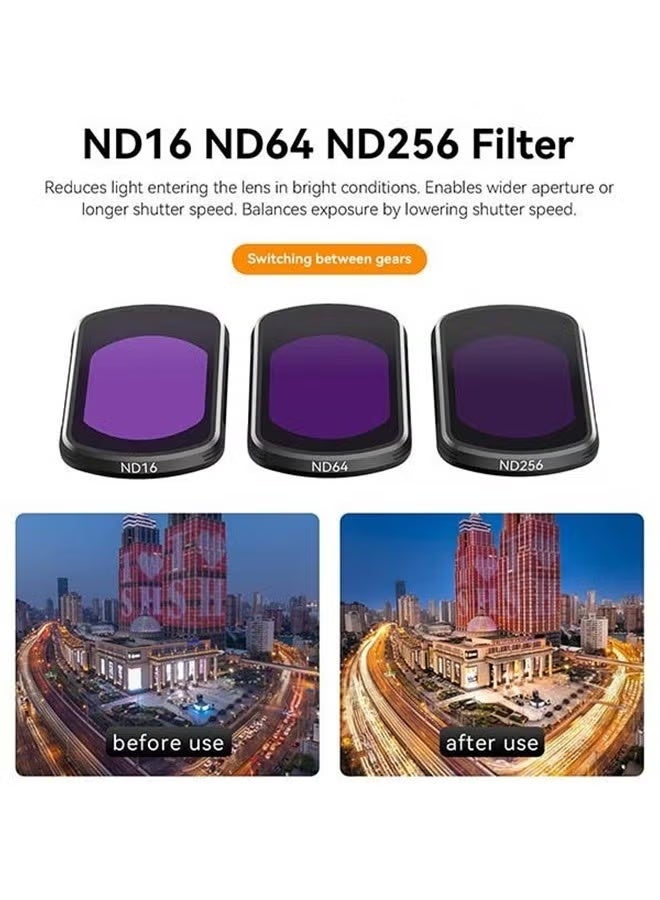 KORAX Magnetic Lens Fitler Kit for DJI Pocket 3 Accessories, 4-Pack CPL ND16 ND64 ND256 Neutral Density Polarizing HD Ultra Thin Corning Glass Lens Protector Bundle Kit for Osmo Pocket 3 Combo - Image 2