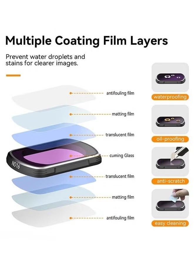 KORAX Magnetic Lens Fitler Kit for DJI Pocket 3 Accessories, 4-Pack CPL ND16 ND64 ND256 Neutral Density Polarizing HD Ultra Thin Corning Glass Lens Protector Bundle Kit for Osmo Pocket 3 Combo - Image 4