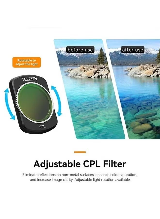 KORAX Magnetic Lens Fitler Kit for DJI Pocket 3 Accessories, 4-Pack CPL ND16 ND64 ND256 Neutral Density Polarizing HD Ultra Thin Corning Glass Lens Protector Bundle Kit for Osmo Pocket 3 Combo - Image 3