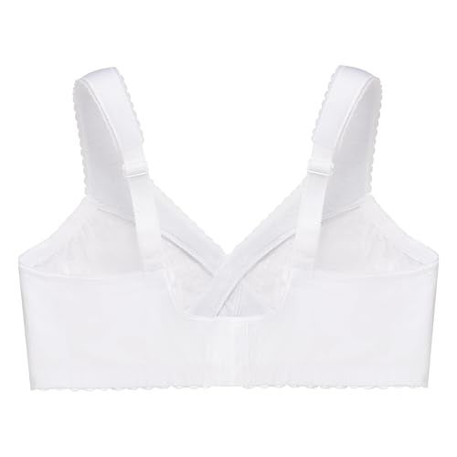 Glamorise Full Figure Plus Size MagicLift Cotton Support Bra Wirefree #1001 White - Image 5