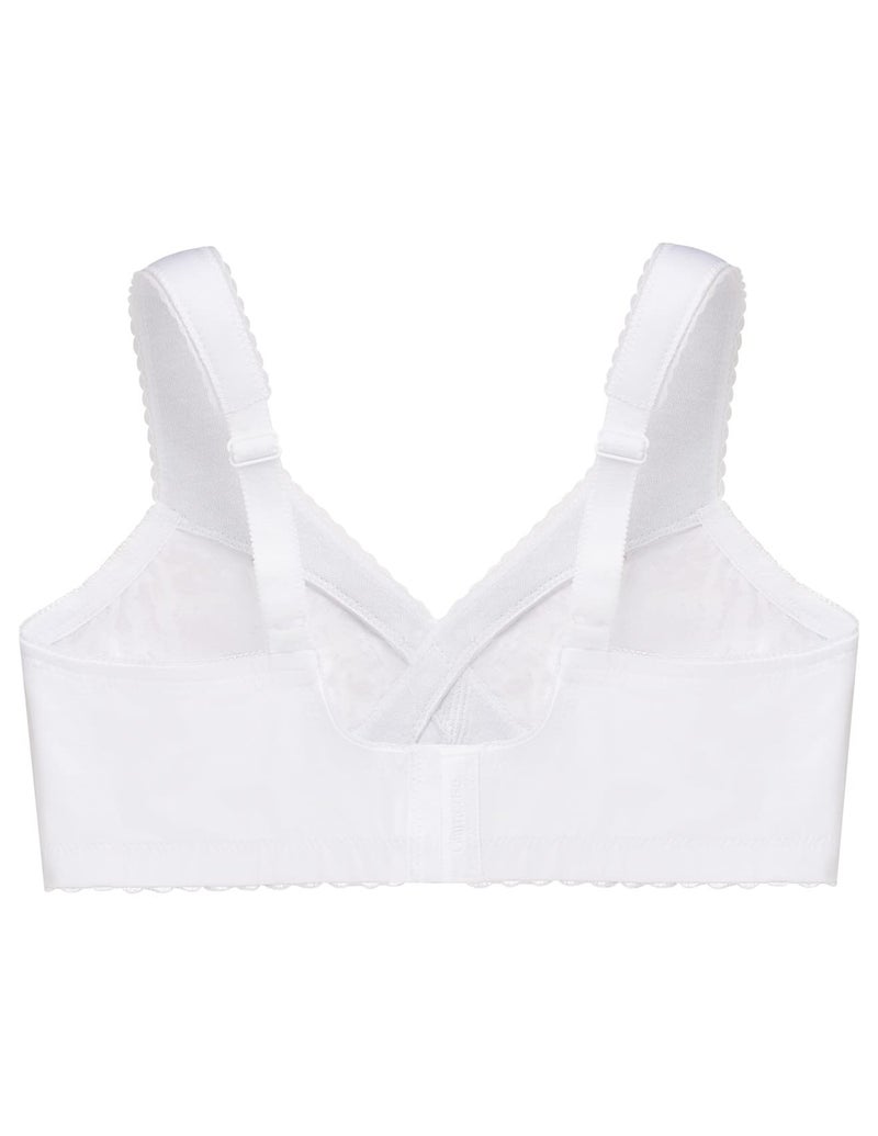 Glamorise Full Figure Plus Size MagicLift Cotton Support Bra Wirefree #1001 White - Image 4