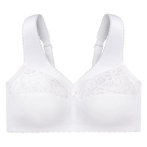 Glamorise Full Figure Plus Size MagicLift Cotton Support Bra Wirefree #1001 White - Image 3
