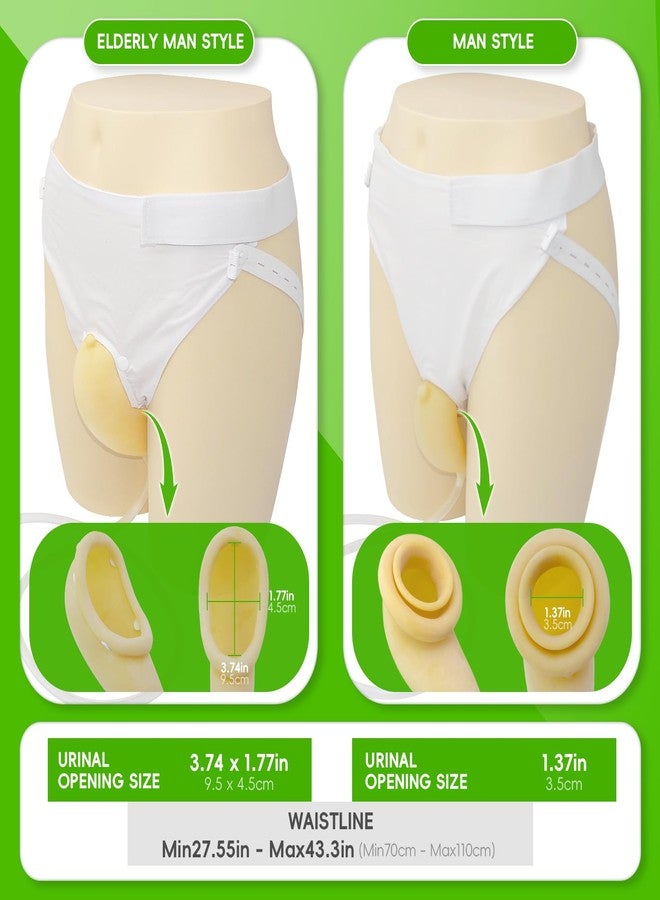 Yiisin External Catheter for Men,Urine Collection Bag,Portable Reusable Wearable Soft Latex Urinals Drainage Systems with External 3 Catheter Bags,Lengthen the Catheters/Large Diameter - Image 4