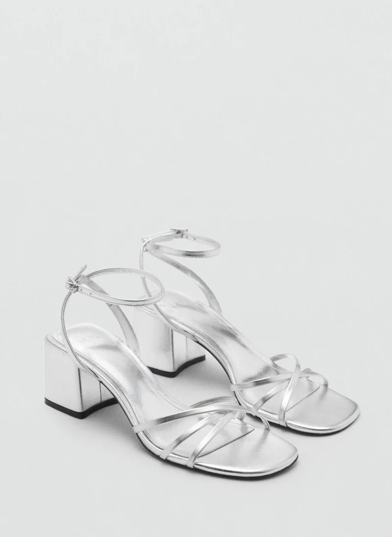 MANGO Crossed strap heeled sandal