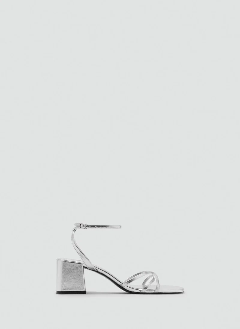 MANGO Crossed strap heeled sandal