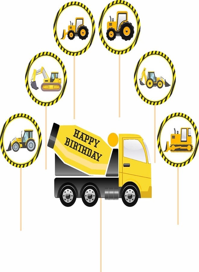 Untumble Construction Theme Birthday Cake Toppers and Cup Cake Toppers (Pack of 25) - Image 4