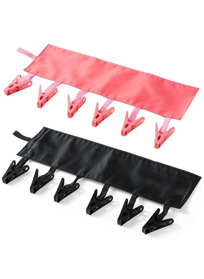CATANES 2Pieces Multinational Portable Cloth Drying Rack Foldable Bathroom Towel Socks Hanger Clip - Image 1