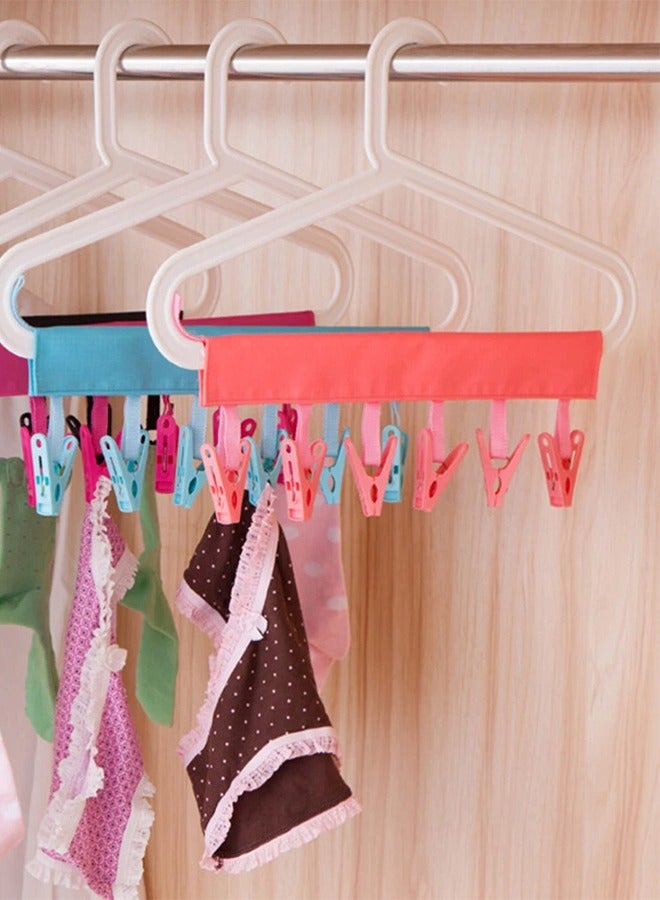 CATANES 2Pieces Multinational Portable Cloth Drying Rack Foldable Bathroom Towel Socks Hanger Clip - Image 3