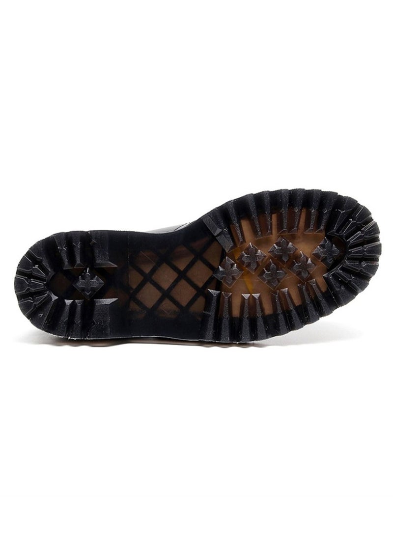 Loquat Buckle Women's Low Cut Leather British Casual Leather Shoes Black  - Image 4
