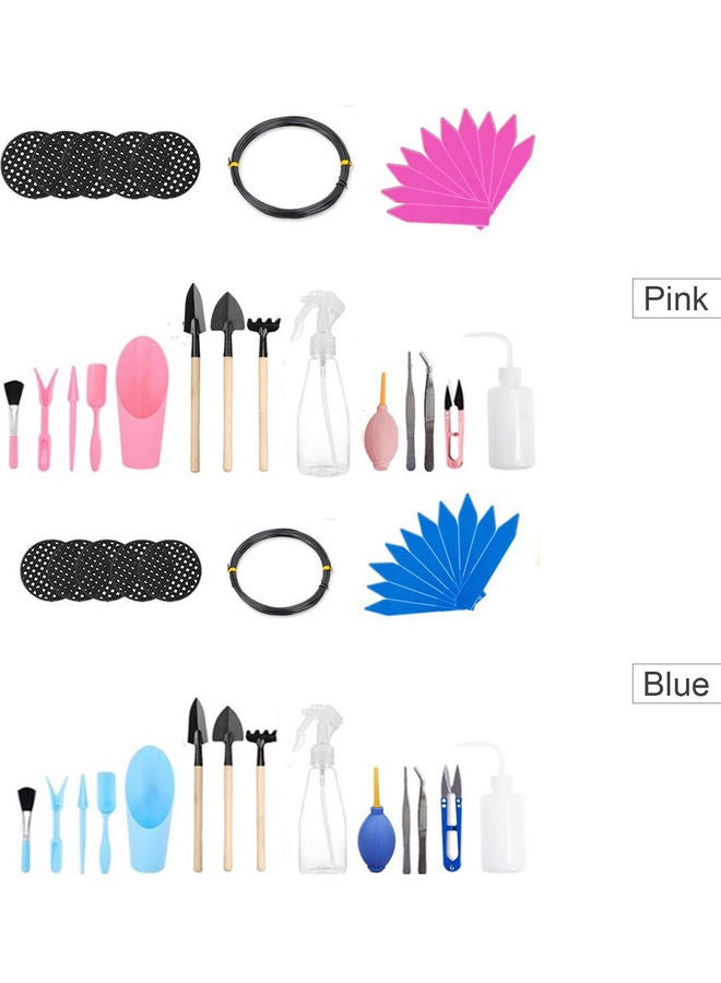 إسكدنيا طقم أدوات زراعة نباتات عصارية صغيرة للحديقة مكون من 30 قطعة أزرق 23 x 6 x 20سم - Image 2