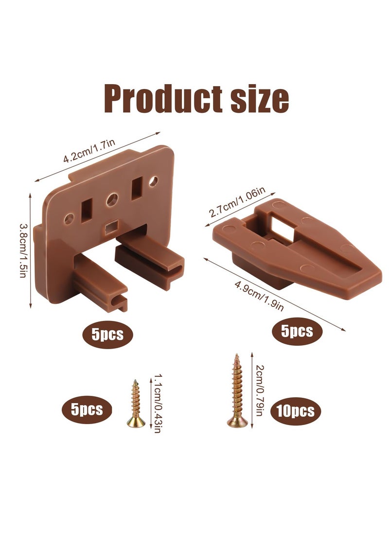 Excefore - 5 Pack Drawer Guide Kit, for Kenlin Rite-Trak II Plastic Drawer Slides Track Guide Replacement Furniture Parts for Center Mount Drawer, Dressers and Nightstand Drawer Systems - Image 1
