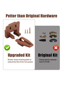 Excefore 5 Pack Drawer Guide Kit, for Kenlin Rite-Trak II Plastic Drawer Slides Track Guide Replacement Furniture Parts for Center Mount Drawer, Dressers and Nightstand Drawer Systems  - Image 5