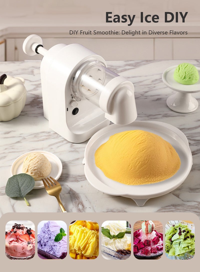 DPTER Electric Ice Crusher Household Ice Shaver for Home, Rechargeable Cotton Ice Machine with 2 Ice Molds and 1 Large-Capacity Smoothie Bowl - Image 3