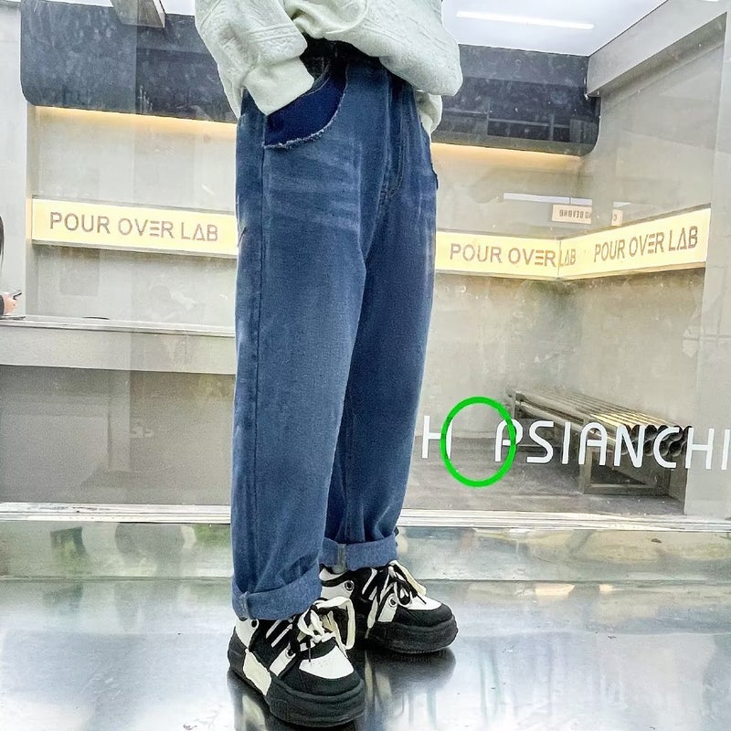 Children'S Washed Jeans Boys 2023 New Summer Boys Fried Street Middle And Big Children'S Denim Long Pants Trendy - Image 5