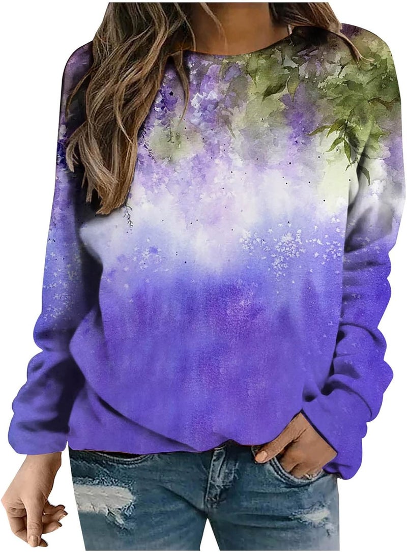 cheekyglo Women's Long Sleeve Round Neck Sweatshirt Casual Graphic Print Pullover Comfy Loose Fit Fall Shirts Blouse - Image 1