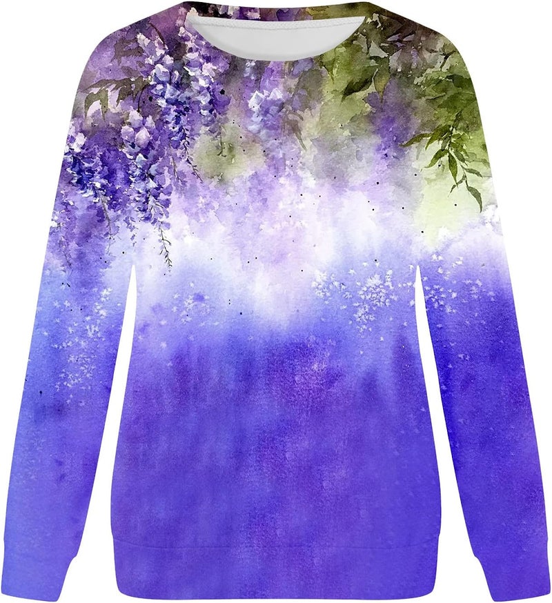 cheekyglo Women's Long Sleeve Round Neck Sweatshirt Casual Graphic Print Pullover Comfy Loose Fit Fall Shirts Blouse - Image 2