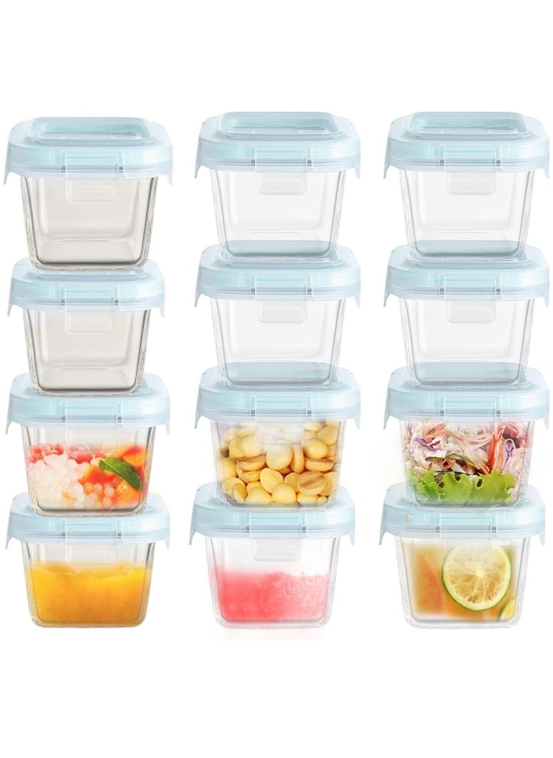 TYCOM Airtight and Leakproof Baby Food Containers Baby Food Storage Pods for Effortless Mealtime Set of 12 Square.  - Image 1