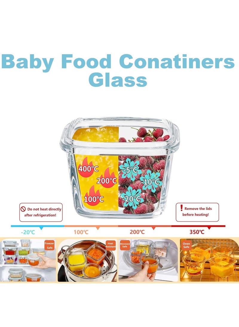 TYCOM Airtight and Leakproof Baby Food Containers Baby Food Storage Pods for Effortless Mealtime Set of 12 Square.  - Image 3