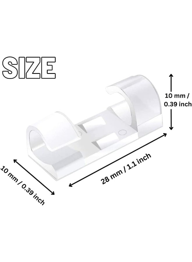 75 Pcs Adhesive Cable Clips – Clear Wire Organizer Clamps with Strong Self-Adhesive Back Cord Management for Home Office & Car (75 Pieces) - Image 5