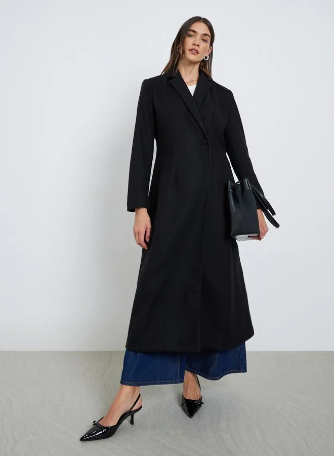 Styli Styli Regular Fit Maxi Wool Coat