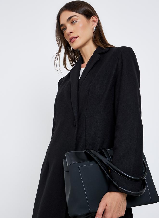 ستايلي معطف بملمس صوف وقصة عادية - Image 3