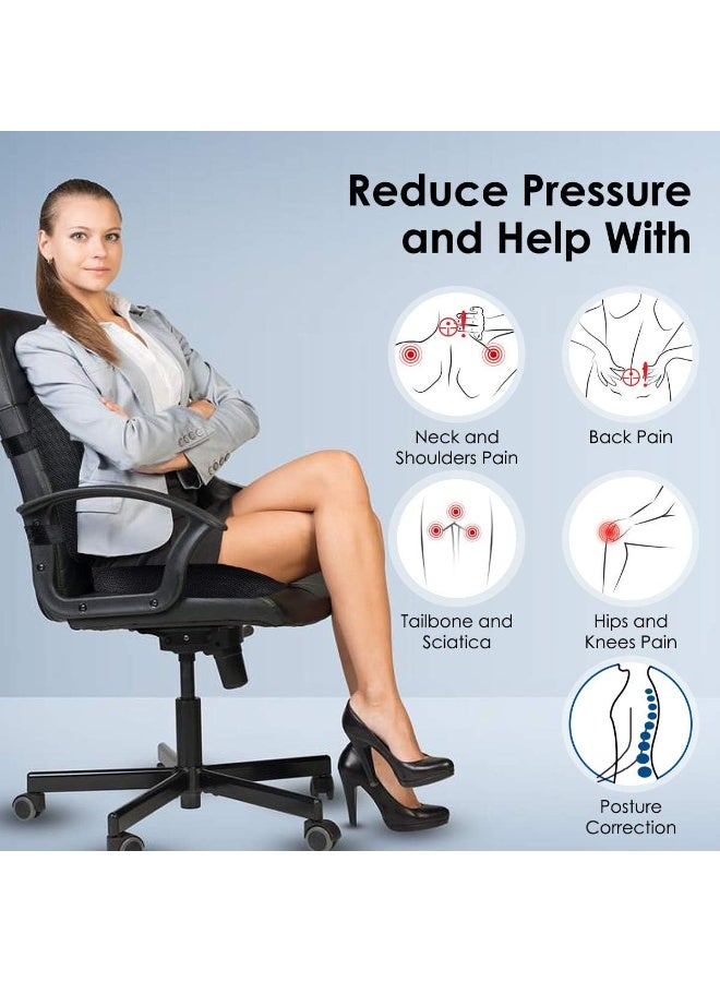 WALALLA Portable Ergonomic Memory Foam Seat Cushion and Lumbar Support Pillow Set for Car Office Computer Chair Wheelchair - Image 4