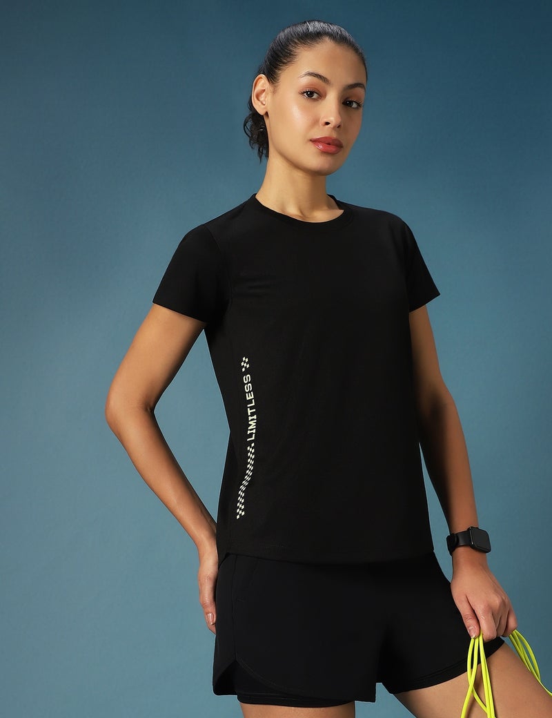 pump'd Women's Regular fit T-Shirt | Quick Dry | Workout Active Gym Wear| Running T-ShirtsQuick Dry Sports Half Sleeve Regular Fit Tshirt Round Crew Neck - Image 2