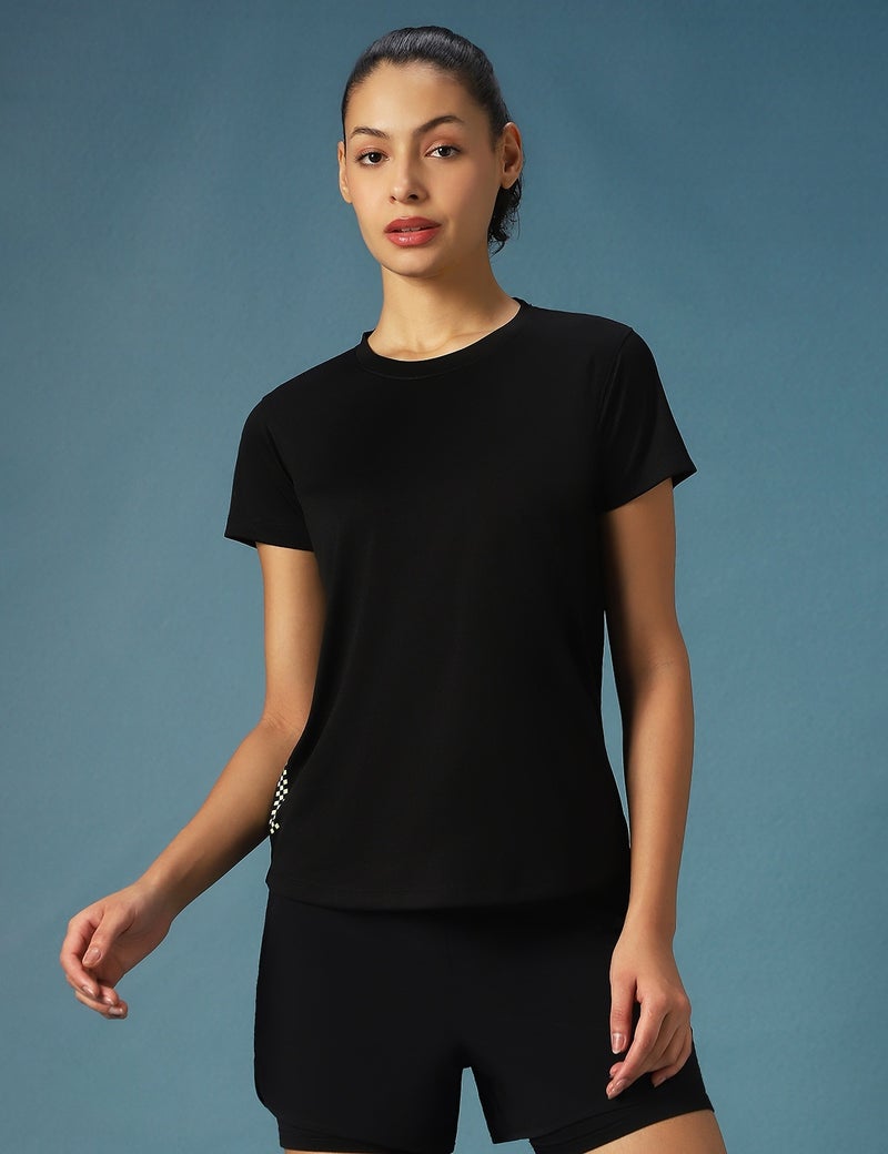 pump'd Women's Regular fit T-Shirt | Quick Dry | Workout Active Gym Wear| Running T-ShirtsQuick Dry Sports Half Sleeve Regular Fit Tshirt Round Crew Neck - Image 4