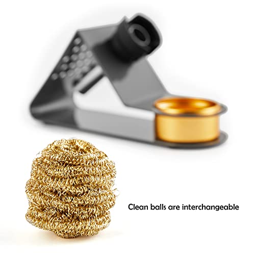 Noah Premium Soldering Iron Holder with Brass Coil Tip Cleaner, Soft Coiled Brass Tip Cleaner Kit, No Water Needed, Black - Image 3