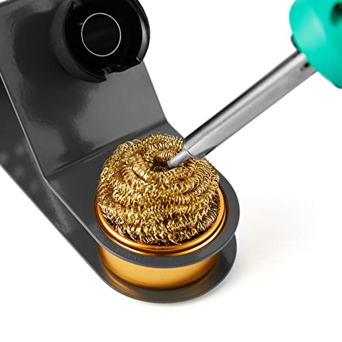 Noah Premium Soldering Iron Holder with Brass Coil Tip Cleaner, Soft Coiled Brass Tip Cleaner Kit, No Water Needed, Black - Image 4