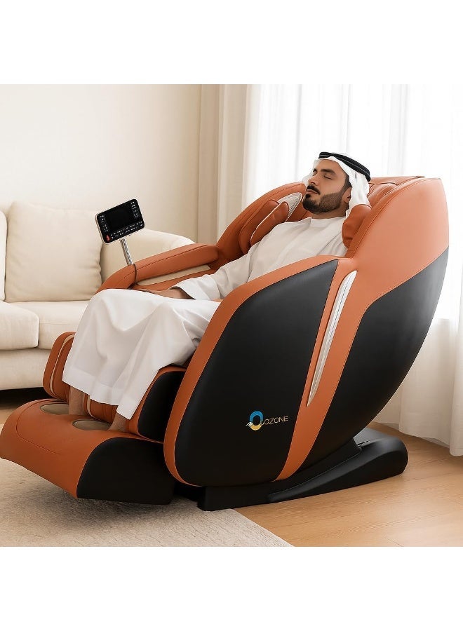 أوزون كرسي تدليك كامل للجسم OZONE 4D Zeus OZ-6 | تدليك انعدام الجاذبية | وسائد هوائية | علاج حراري | وظيفة الاستلقاء | شاشة لمس | شياتسو كامل للجسم | كبسولة فضاء (برتقالية) - Image 2