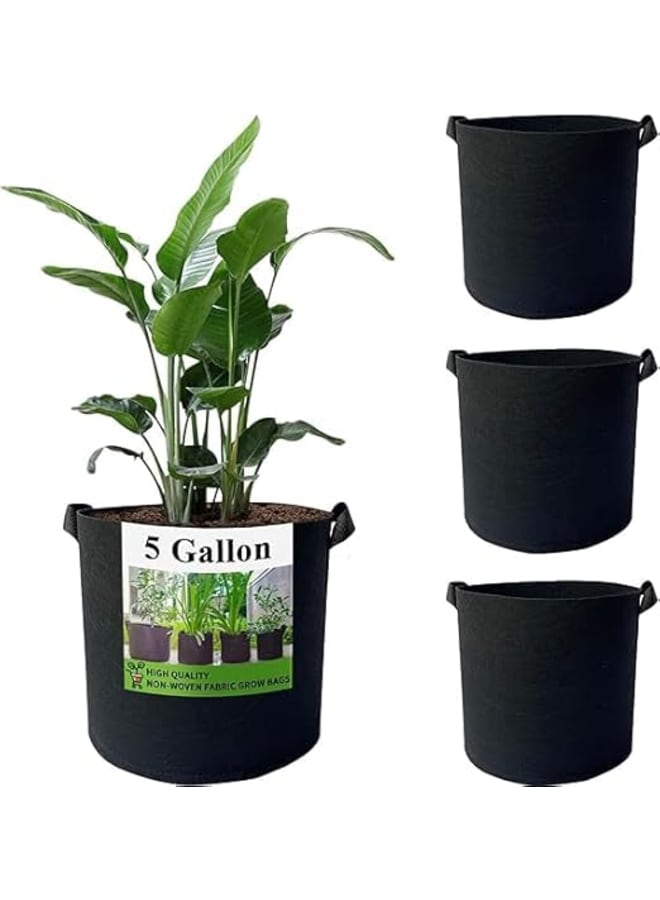 Meridian 3 Meridian Non-Woven Fabric Grow Bags with Carry Handles for Growing Potatoes, Flowers, Plants, Vegetables, 5 Gallon Capacity 25cm x 30H - Image 1