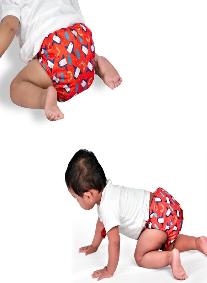 Dumbledo Premium Cloth Diaper with Black Insert (Pack of 4) | Hypoallergenic | Reusable & Washable | Adjustable Snaps | Ideal for Toddlers | 3 Months - 3 Years | Unisex Baby - Image 5