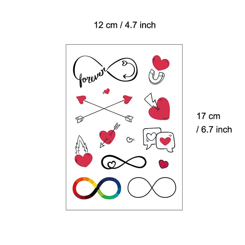إيفر جوي everjoy 25+ تصاميم واقعية لانتهية الحب ملصقات الوشم المؤقتة - عيد الحب المقاوم للماء ، الحبال الحفلات التي تفضل بها ديكورات وهدايا تحت عنوان - Image 3