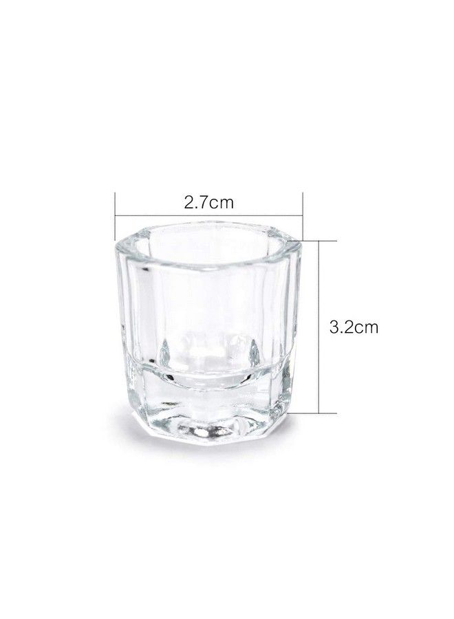 ConStore 2Pcs Glass Crystal Dappen Dish With Lid Mini Bowl Cups Nail Art Tools Clear Nail Art Equipment For Mixing Liquid Powder - Image 4