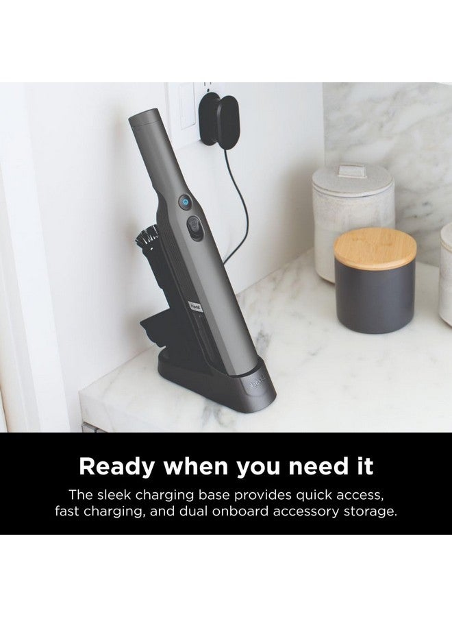 Shark Shark WV201 WANDVAC Handheld Vacuum, Lightweight at 1.4 Pounds with Powerful Suction, Charging Dock, Single Touch Empty and Detachable Dust Cup,Graphite, Slate  - Image 2