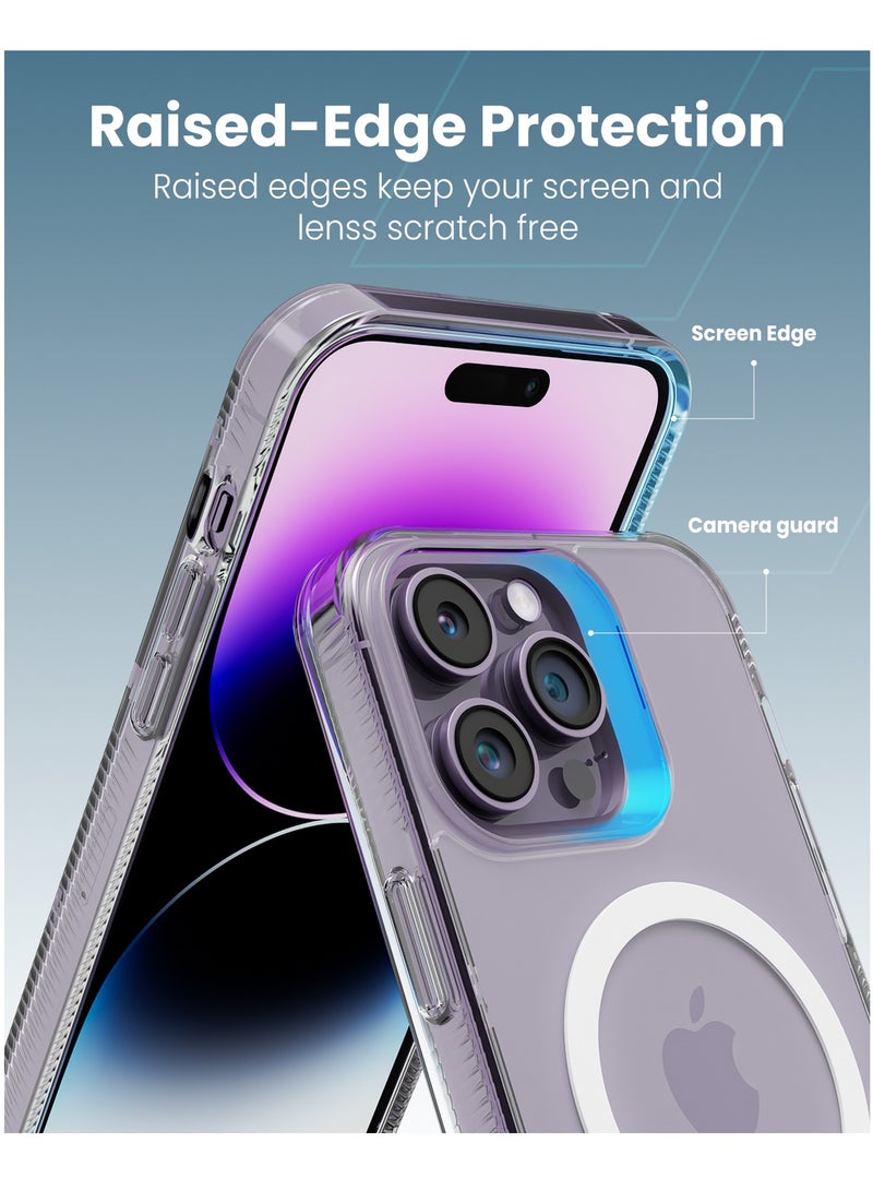 Moxedo Magnetic Protective Case 360 Protection Clear Case Hard PC with Built-in Strong Magnets Compatible with Magnetic Safe Designed for iPhone 14 Pro Max 6.7 inch (White) - Image 4