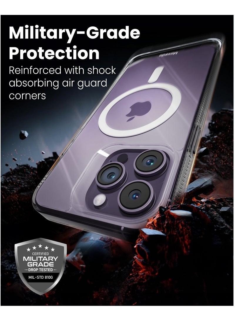 Moxedo Magnetic Protective Case 360 Protection Clear Case Hard PC with Built-in Strong Magnets Compatible with Magnetic Safe Designed for iPhone 14 Pro Max 6.7 inch (White) - Image 5