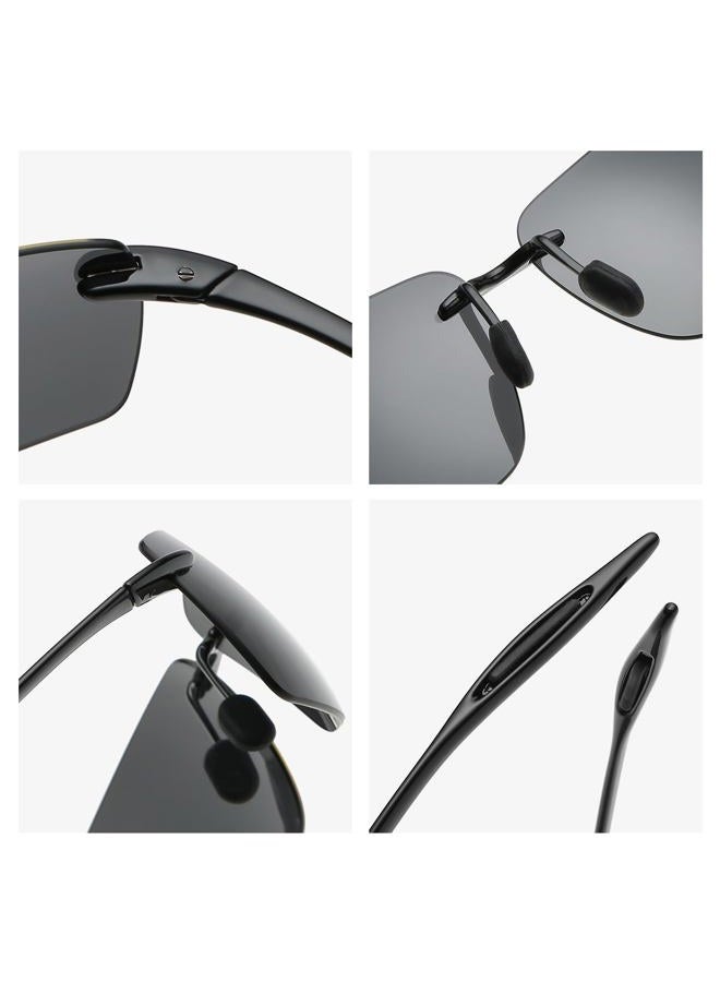 YIMI Mens Sunglasses Polarized Frameless z87 Safety Sun Glasses For Women UV400 Lightweight Anti-Glare Mirror Sunglasses - Image 3