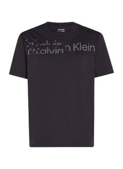 CALVIN KLEIN Calvin Klein Men's T-Shirt - Short Sleeves - Sportswear - Cotton , Black  - Image 1