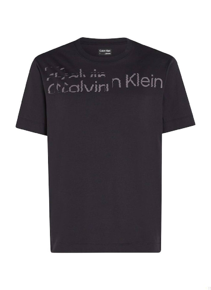 CALVIN KLEIN - Calvin Klein Men's T-Shirt - Short Sleeves - Sportswear - Cotton , Black - Image 1