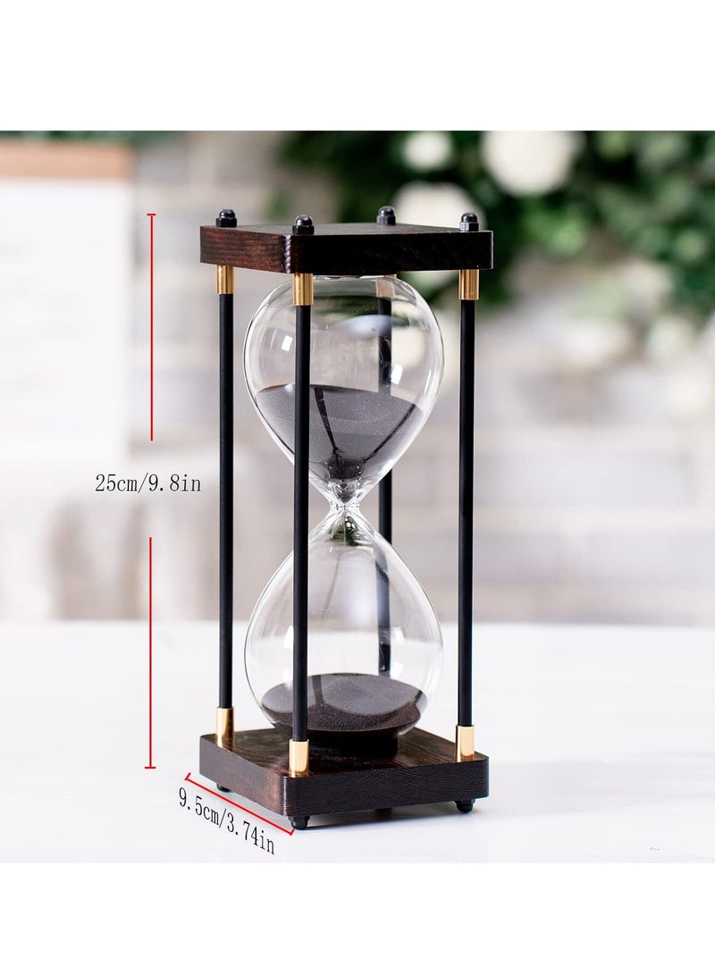Hourglass Timer, 60 Minutes Sand Timer Vintage Wooden Men's Ladies Quiet Clock for Home Office Kitchen Wedding Decor Ornaments Red  - Image 3