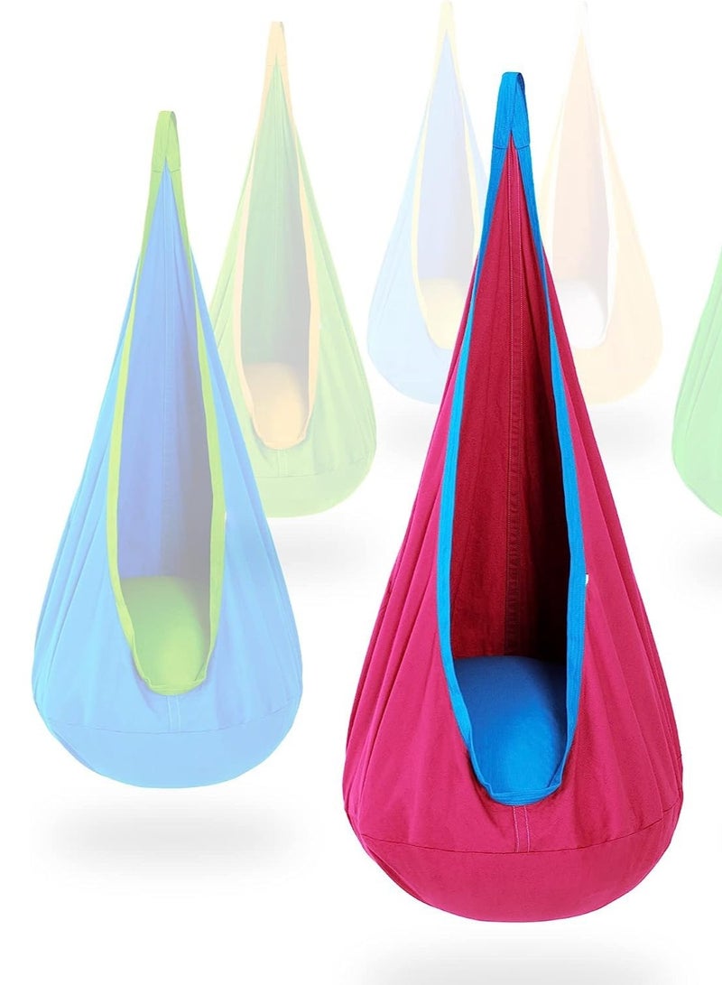 Generic Kids Pod Swing Seat Cotton Child Hammock Chair for Indoor and Outdoor use,Swing Seat, Hanging Hammock Chair with Inflatable Pillow, Sensory Swing Chair for Outdoor and Indoor 