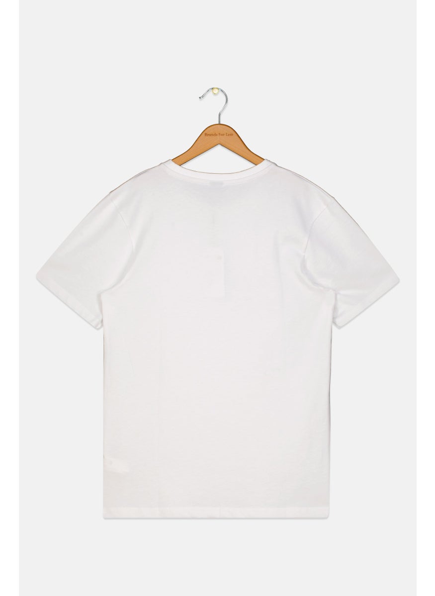 NAUTICA - Kids Boy Short Sleeve Brand Logo T Shirt, White - Image 1