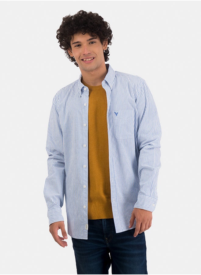 American Eagle - AE Striped Slim Fit Oxford Button-Up Shirt - Image 1