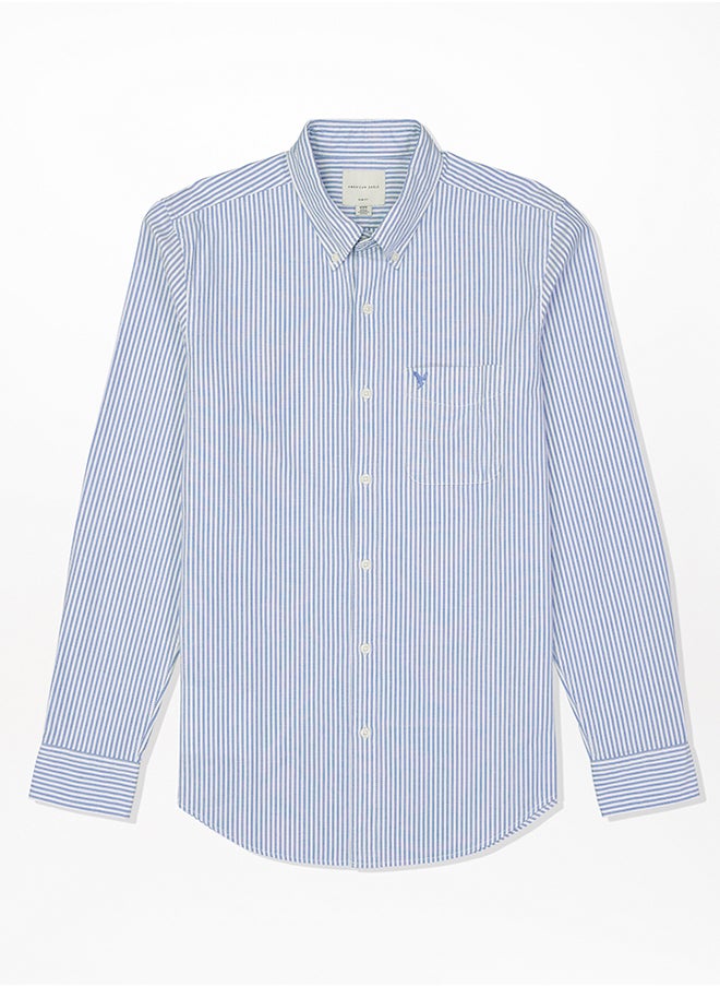 American Eagle - AE Striped Slim Fit Oxford Button-Up Shirt - Image 1