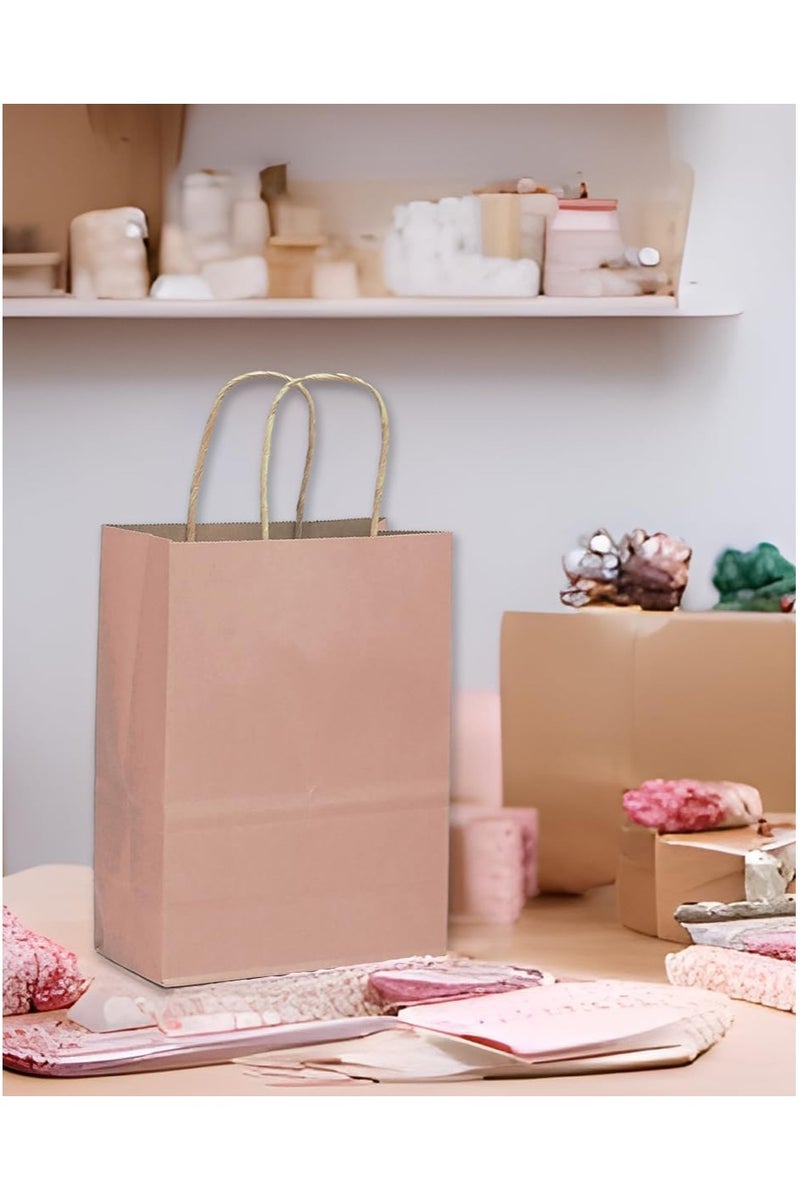 MOMENT 12 PACK Paper Gift Bags with Handles in Bulk, Kraft Paper Bags 22 * 16 * 8cm, Recyclable Shopping Bags for Retail, Grocery, Party Favors, Wedding, Brown - Image 5